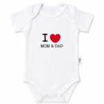 Βρεφικό Φορμάκι Κορίτσι Λευκό "I LOVE MOM & DAD"