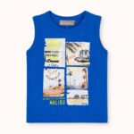 Βοboli Βρεφική Αμάνικη Μπλούζα Αγόρι Μπλε “Malibu Surf”