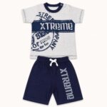 Παιδικό Σετ Αγόρι Γκρι-Μπλε “Xtreme” με Βερμούδα