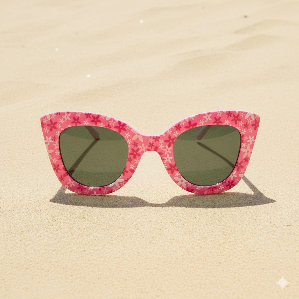 Παιδικά Γυαλιά Ηλίου Ροζ Floral Cat Eye. Παιδικά Γυαλιά Ηλίου Ροζ Floral Cat Eye. - Image 1