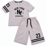 Παιδικό Σετ Αγόρι Γκρι “New York 23” με Μπλούζα & Βερμούδα