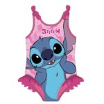 Παιδικό Ολόσωμο Μαγιό Stitch Ροζ με Βολάν