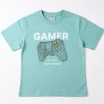 Παιδικό Βεραμάν Μπλουζάκι GAMER με Στάμπα Χειριστήριο για Αγόρι